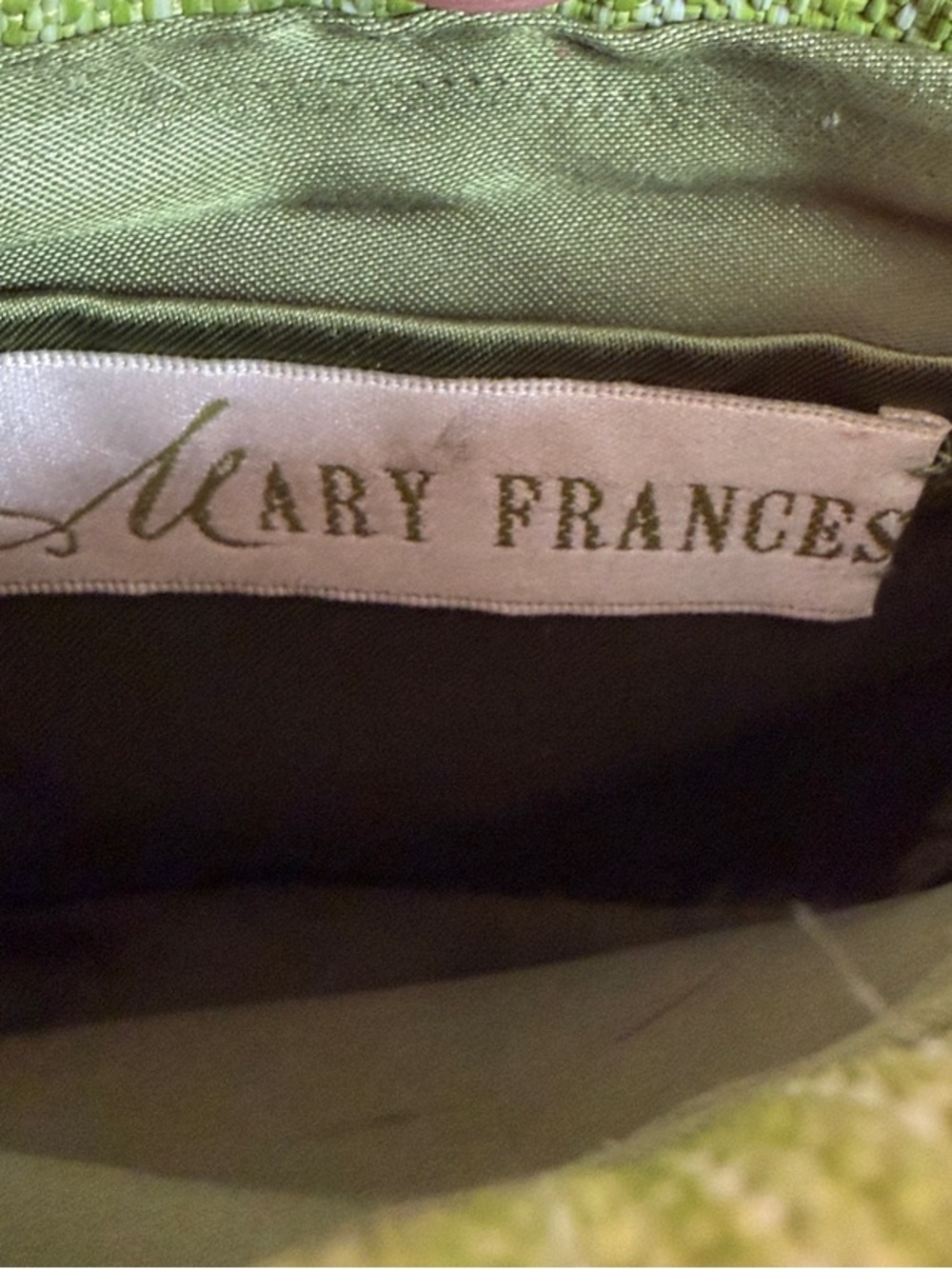 Mary Frances Beaded Floral Accent Green Shoulder Bag - Picture 5 of 7